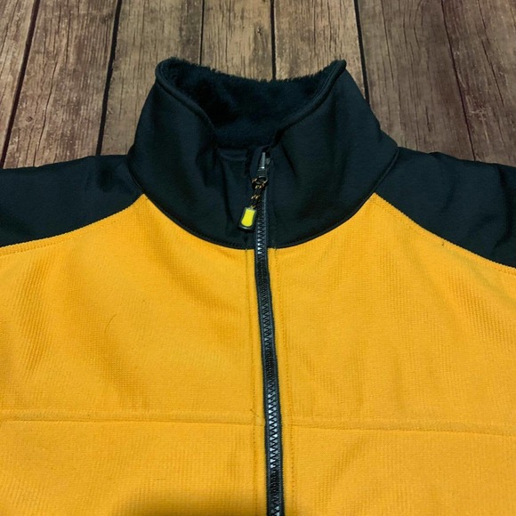 LL Bean Mens Black Yellow Mock Neck Long Sleeves Full Zip Jacket Size XL - Picture 4 of 10